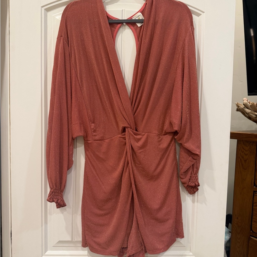 By Together Rose-Mauve Shimmer Tank Romper